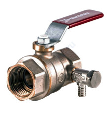 Кран шаровой латунь со спускником R910S никель Ду 20 Ру42 ВР G3/4" рычаг полнопроходной со спускником Giacomini R910SX004