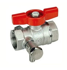 Кран шаровой латунь со спускником R251S хром Ду 15 Ру42 ВР G1/2" бабочка со спускником Giacomini R251SX003