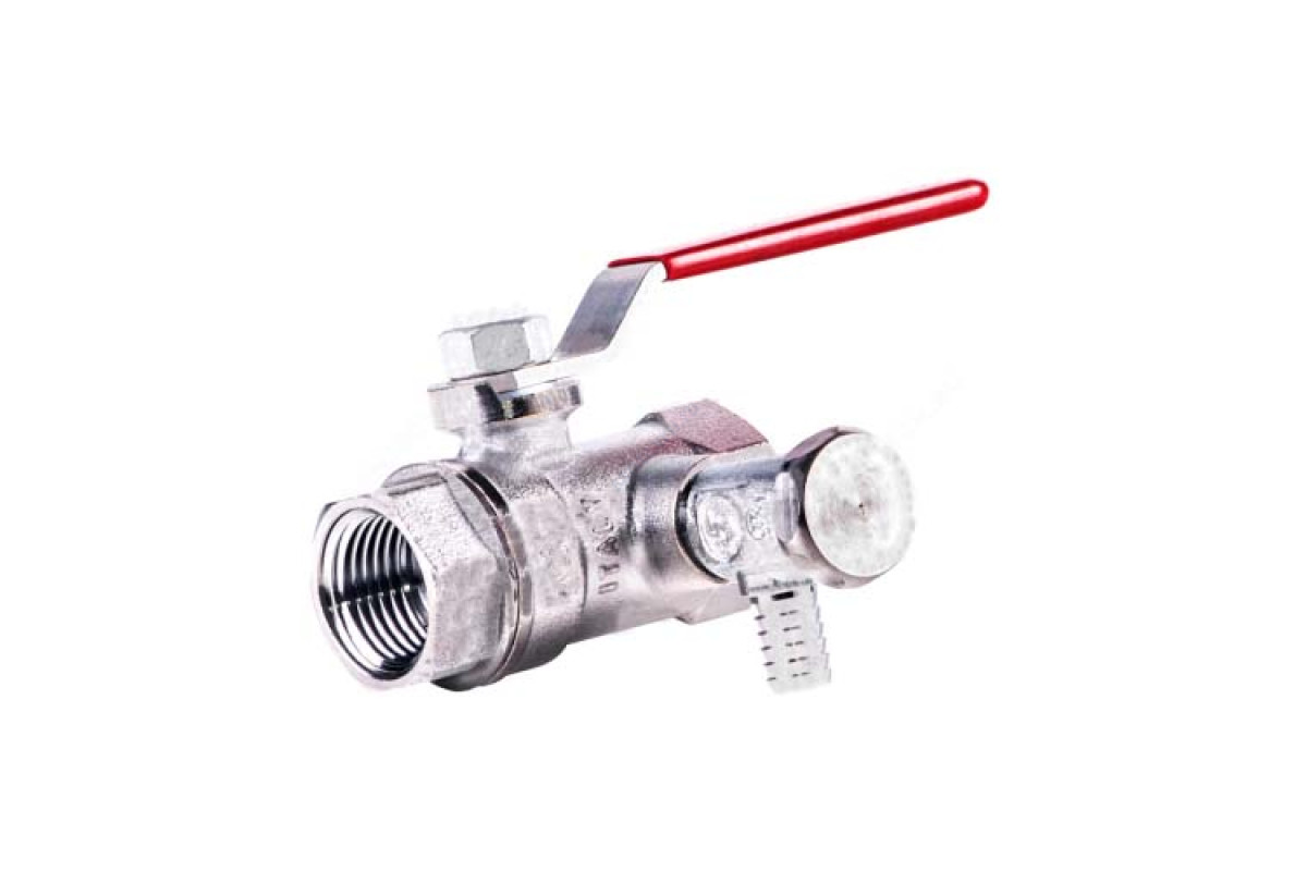 Кран шаровой латунь со спускником R250DS хром Ду 32 Ру35 ВР G1 1/4" рычаг со спускником Giacomini R250SX006