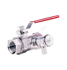 Кран шаровой латунь со спускником R250DS хром Ду 50 Ру35 ВР G2" рычаг со спускником Giacomini R250SX008