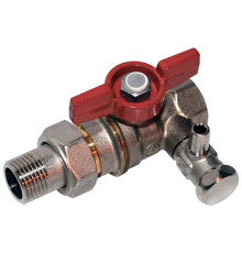 Кран шаровой латунь со спускником R259DS хром Ду 20 Ру42 ВР/"американка" G3/4" бабочка с отводом (полусгоном) Giacomini R259SX005