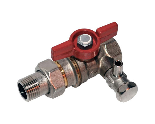 Кран шаровой латунь со спускником R259DS хром Ду 20 Ру42 ВР/"американка" G3/4" бабочка с отводом (полусгоном) Giacomini R259SX005