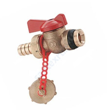 Кран шаровой латунь сливной R608D Ду 15 Ру10 НР/штуц G1/2" бабочка с заглушкой Giacomini R608DY113