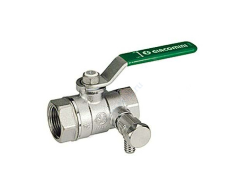 Кран шаровой латунь со спускником R250WS хром Ду 40 Ру35 ВР G1 1/2" рычаг со спускником Giacomini R250SX147