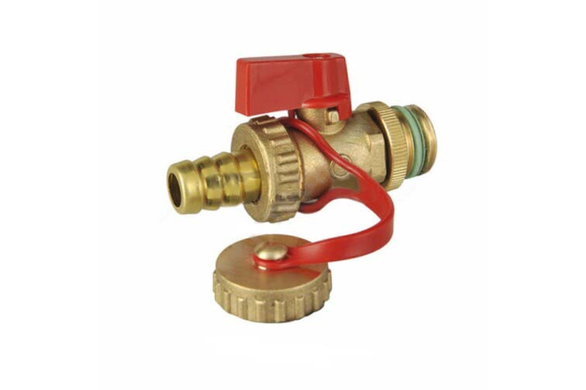 Кран шаровой латунь сливной 135 НР флажок Icma