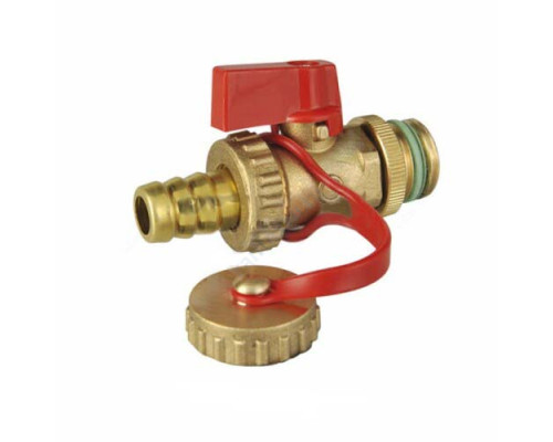 Кран шаровой латунь сливной 135 НР флажок Icma