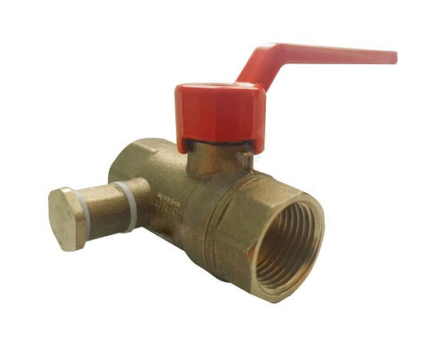 Кран шаровой латунь со спускником Ду 20 Ру16 ВР G3/4" рычаг со спускником Пензапромарматура 01921012