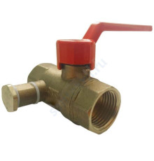 Кран шаровой латунь со спускником Ду 15 Ру16 ВР G1/2" рычаг со спускником Пензапромарматура 01911012