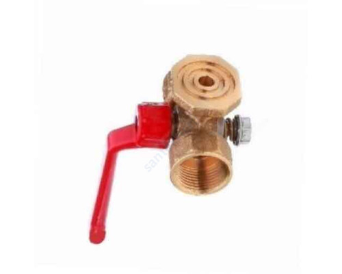 Кран для манометра 3-ходовой латунь 11б18бк(ф)1 Ду 15 Ру16 ВР G1/2"-М20х1,5 с рукояткой с фланцем Пензапромарматура 01311211