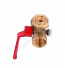 Кран для манометра 3-ходовой латунь 11б18бк(ф)1 Ду 15 Ру16 ВР G1/2" с рукояткой с фланцем Пензапромарматура 01311111