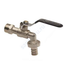 Кран шаровой водоразборный латунь со штуцером Ду 25 Ру16 НР/штуц G1" рычаг AQUALINK 03952