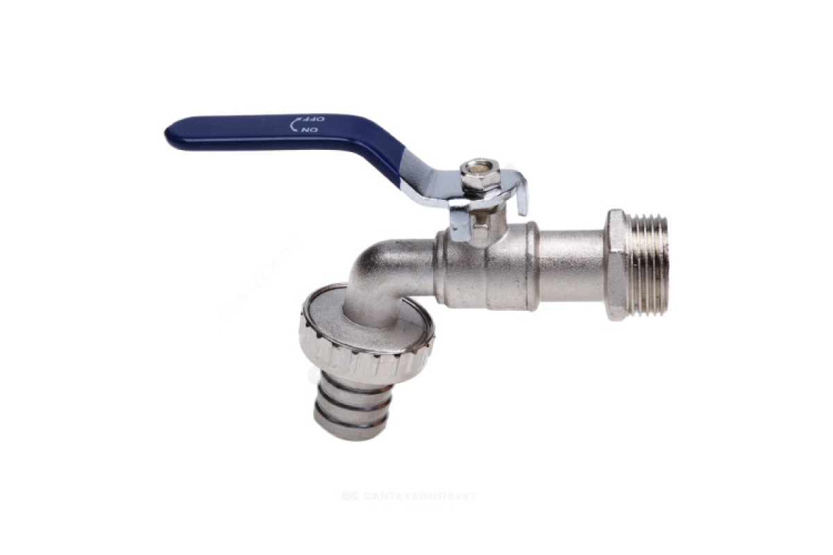 Кран шаровой водоразборный цинковый сплав со штуцером ECO Ду 15 Ру16 НР/штуц G1/2" рычаг AQUALINK 03965