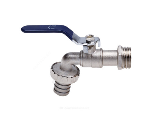 Кран шаровой водоразборный цинковый сплав со штуцером ECO Ду 20 Ру16 НР/штуц G3/4" рычаг AQUALINK 03966