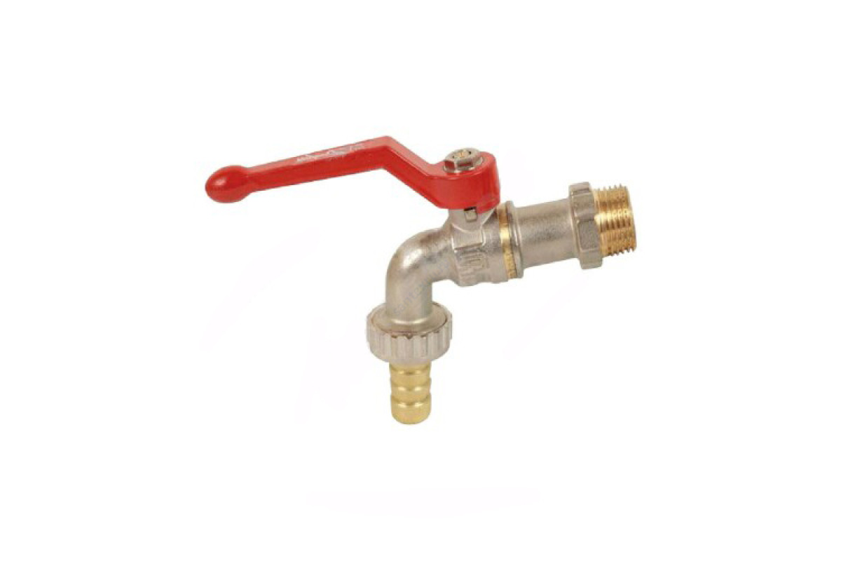 Кран шаровой водоразборный латунь со штуцером BVR-C Ду 15 Ру10 НР/штуц R1/2" рычаг Danfoss 065B8200