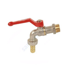 Кран шаровой водоразборный латунь со штуцером BVR-C Ду 25 Ру10 НР/штуц R1" рычаг Danfoss 065B8202