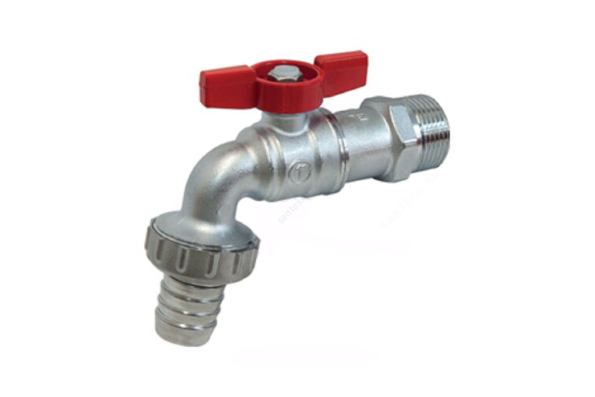 Кран шаровой водоразборный латунь со штуцером R620 Ду 15 Ру10,5 НР/штуц R1/2" бабочка Giacomini R620X003