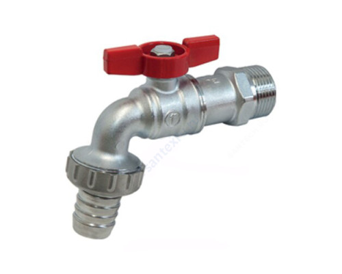 Кран шаровой водоразборный латунь со штуцером R620 Ду 25 Ру10,5 НР/штуц R1" бабочка Giacomini R620X015