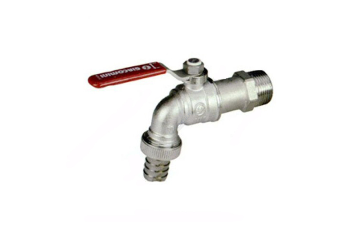 Кран шаровой водоразборный латунь со штуцером R621 Ду 25 Ру10,5 НР/штуц R1" рычаг Giacomini R621X015