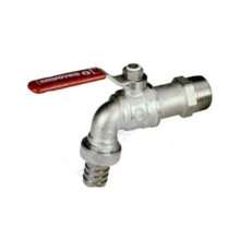 Кран шаровой водоразборный латунь со штуцером R621 Ду 25 Ру10,5 НР/штуц R1" рычаг Giacomini R621X015
