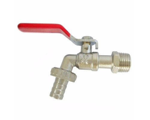 Кран шаровой водоразборный латунь со штуцером Ду 20 Ру10 НР/штуц G3/4" рычаг Китай