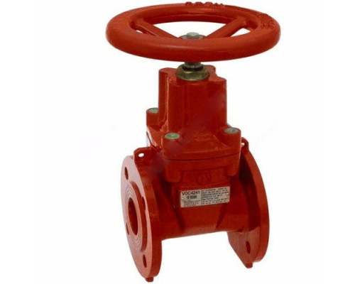 Задвижка чугун VOC4241R аналог МЗВГ обрезиненный клин Ду 80 Ру16 до +110 фл красная Tecofi VOC4241R-00EP0080