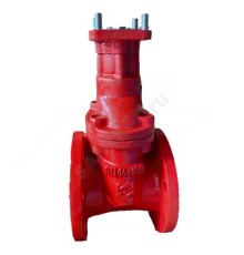 Задвижка чугун 30ч939р МЗВГ обрезиненный клин Ду 150 Ру16 до +150 фл под эл/привод Завод им Гаджиева