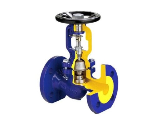 Клапан запорный чугун 234A Ду 32 Ру16 Тмакс=300 оС фл со штурвалом сильфонный Zetkama 234A032C01