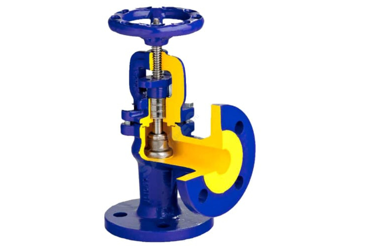 КЛАПАН ЗАПОРНЫЙ ЧУГУН 216A ДУ 40 РУ16 ФЛ УГЛОВОЙ ZETKAMA 216A040C00