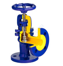 КЛАПАН ЗАПОРНЫЙ ЧУГУН 216A ДУ 40 РУ16 ФЛ УГЛОВОЙ ZETKAMA 216A040C00