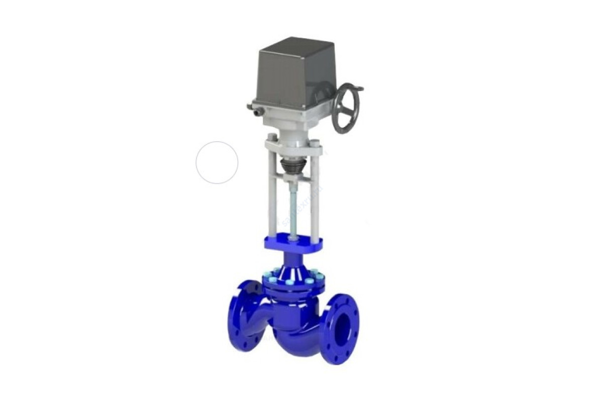 Клапан запорный чугун 234A Ду 65 Ру16 Тмакс=300 оС фл с электроприводом ST01 6,3кН Regada сильфонный Zetkama 234A065C01R