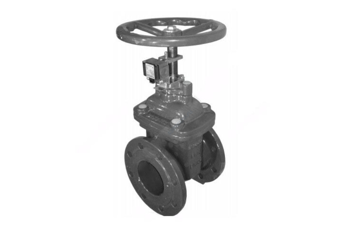 Задвижка чугун Passage V GV-01/F Ду 150 Ру16 до +120 фл с контроллером положения открыто-закрыто DINARM