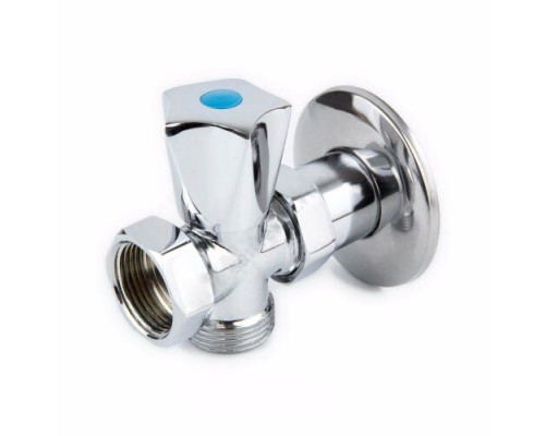 Клапан седловой латунный бытовой хром 3-ходовой 1046 НР/ВР/ВР бабочка Aquasfera