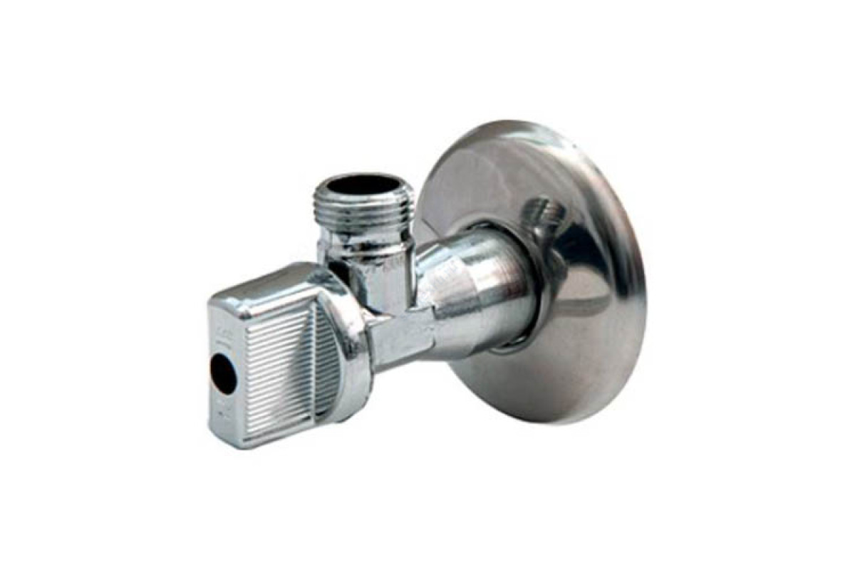 Кран шаровой латунный бытовой хром угловой R613 НР Giacomini