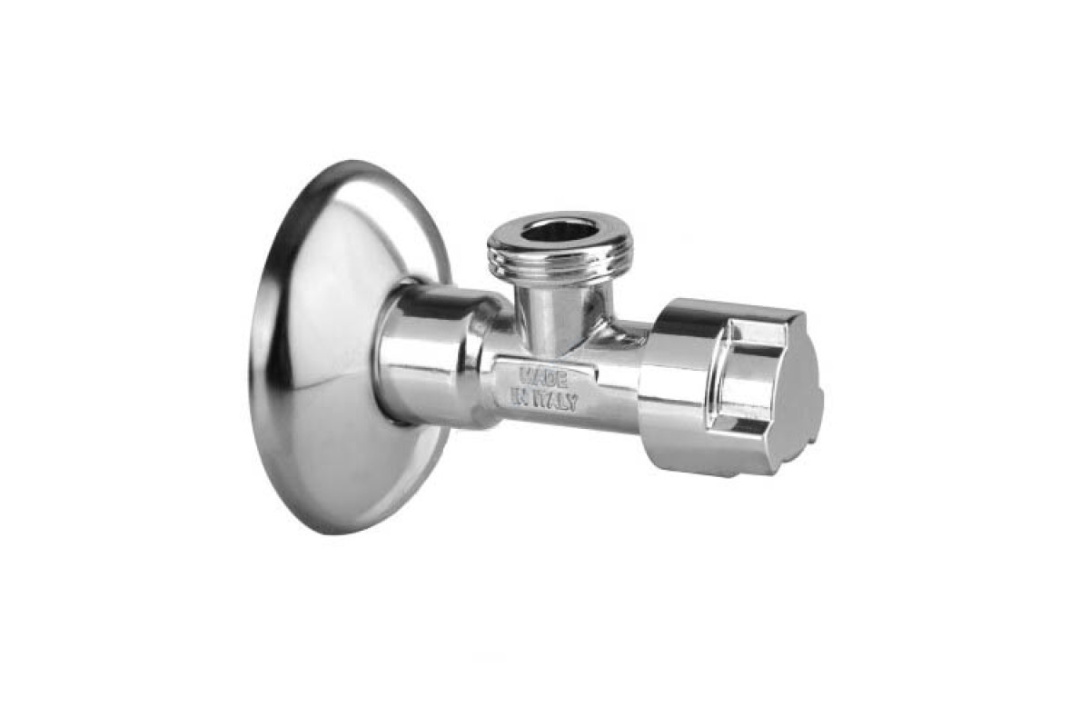 Кран латунный бытовой угловой G1/2" Ру10 НР Icma 90519AD07