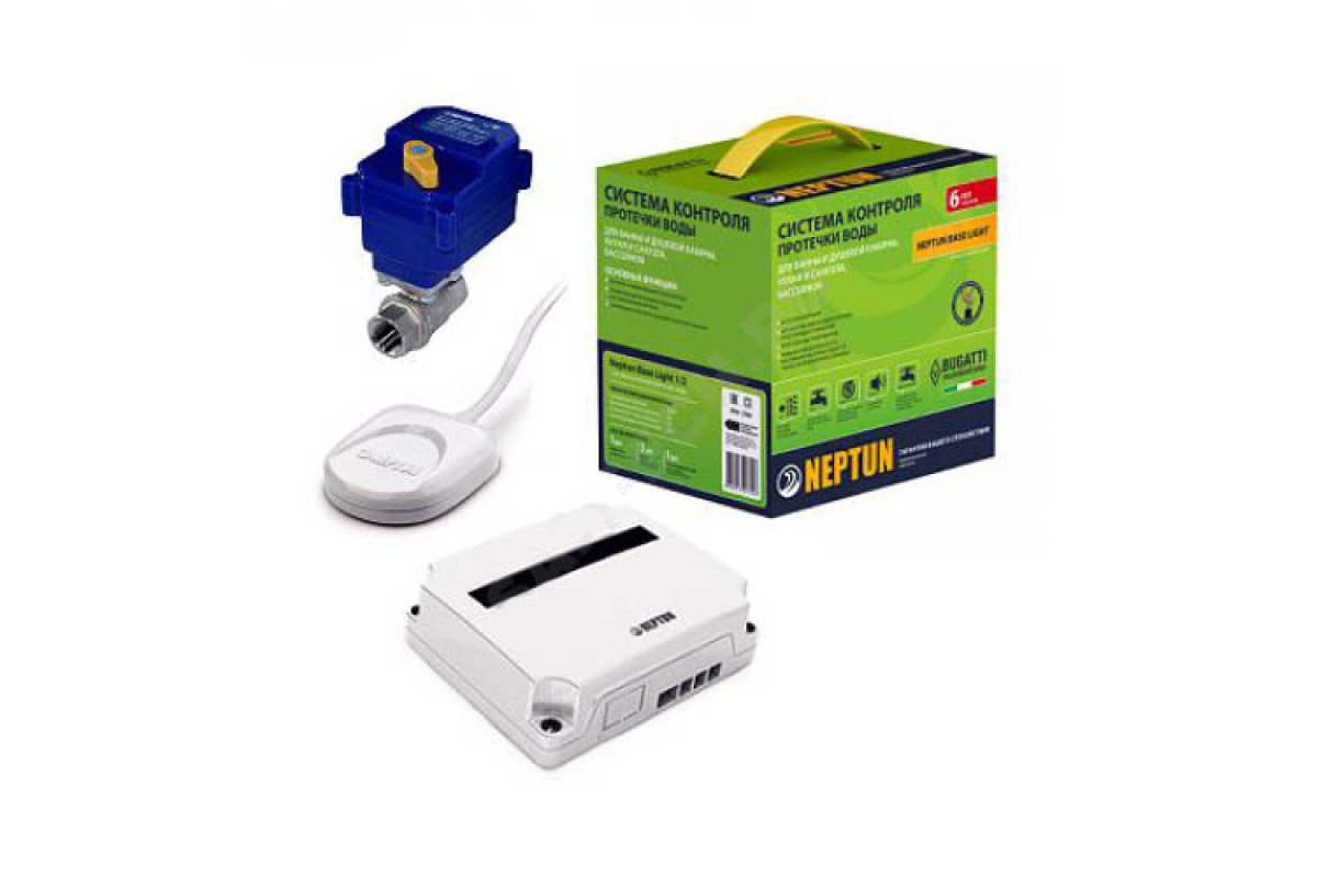 Система защиты от протечек латунь никелированное Base Light ВР Neptun G1/2" Ду 15 