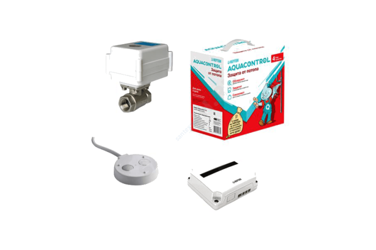 Система защиты от протечек латунь никелированное Aquacontrol G3/4" Ду 20 ВР Neptun 2153589