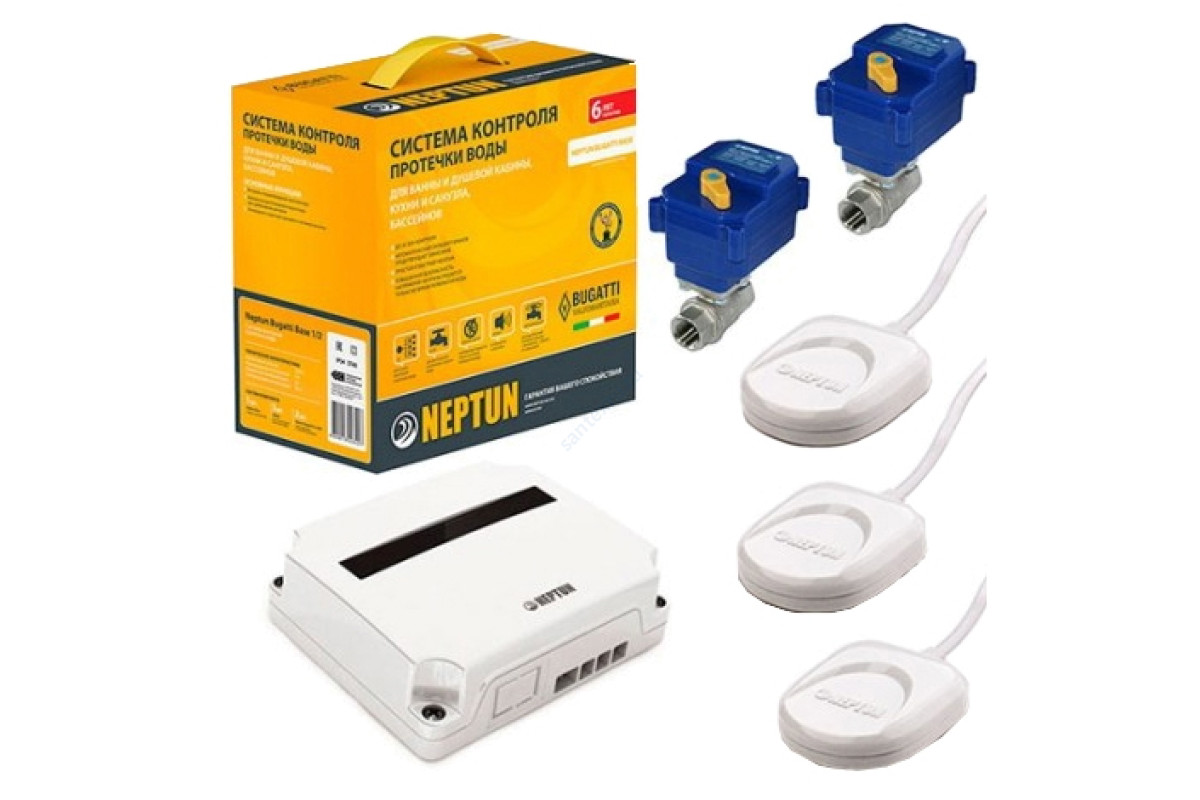 Система защиты от протечек латунь никелированное Base G3/4" Ду 20 Ру40 ВР Neptun 2156530