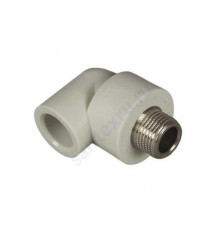 Угольник PP-R комбинированный серый НР Дн 20х3/4" RTP (РосТурПласт) 11050