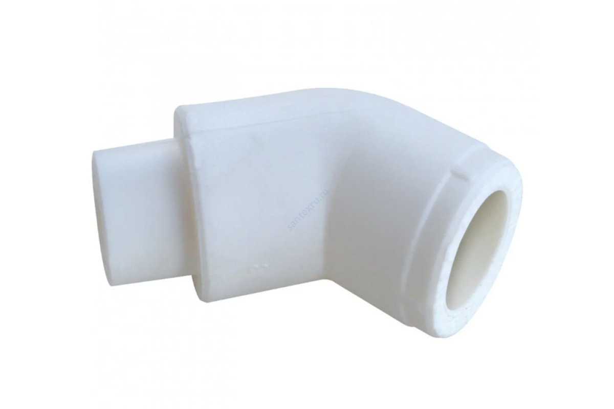 Угольник PP-R белый внутр/наруж пайка Дн 20х45гр Ру25 RTP (РосТурПласт) 14221