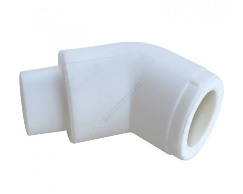 Угольник PP-R белый внутр/наруж пайка Дн 20х45гр Ру25 RTP (РосТурПласт) 14221
