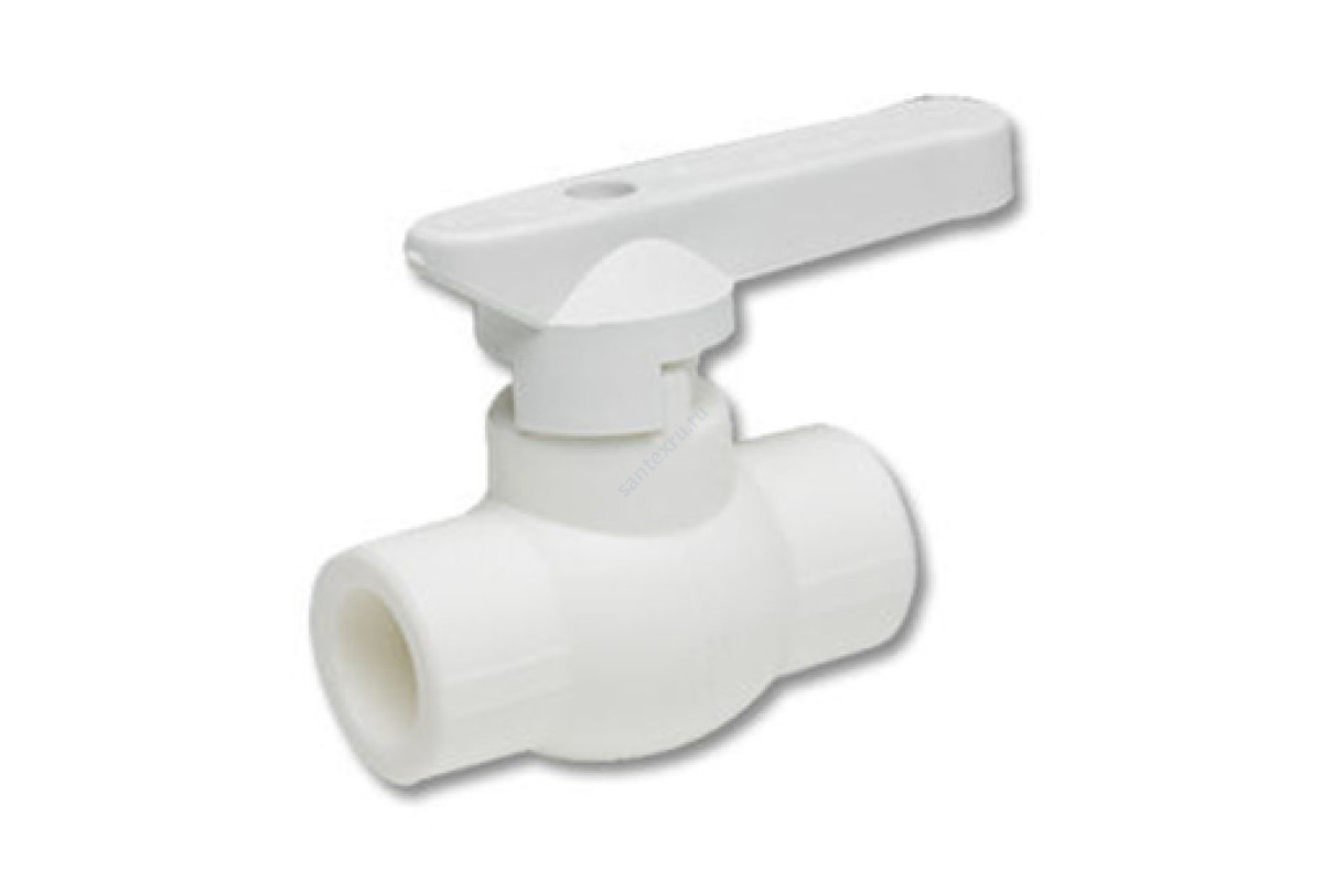  Кран PP-R шаровой белый внутренняя пайка Дн 40 эконом