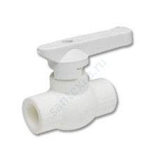 Кран PP-R шаровой белый внутренняя пайка Дн 40 эконом