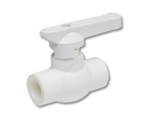  Кран PP-R шаровой белый внутренняя пайка Дн 40 эконом