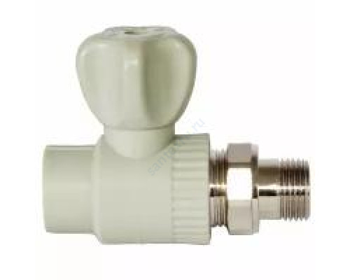 Кран PP-R шаровой серый НР Дн 25х3/4" прямой для радиатора VALFEX 10149025Г