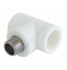 Тройник PP-R комбинированный белый НР Дн 20х1/2" RTP (РосТурПласт) 10753