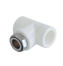 Тройник PP-R комбинированный белый с накидной гайкой Дн 32х1" RTP (РосТурПласт) 14272