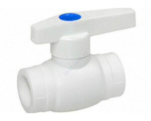 Кран PP-R шаровой белый внутренняя пайка Дн 40 RTP (РосТурПласт) 10577