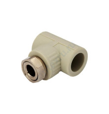 Тройник PP-R комбинированный серый с накидной гайкой Дн 20х3/4" RTP (РосТурПласт)