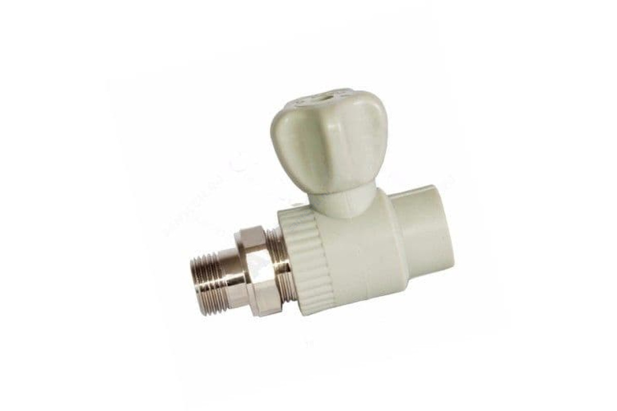 Кран PP-R шаровой серый НР Дн 25х3/4" прямой для радиатора RTP (РосТурПласт) 15535
