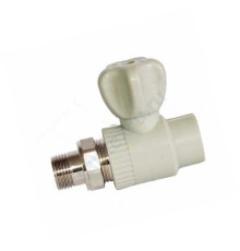 Кран PP-R шаровой серый НР Дн 25х3/4" прямой для радиатора RTP (РосТурПласт) 15535